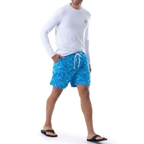 Guy Harvey NWT Men's Camo Original 7" Volley Swim Trunk Short Athletic Small - Picture 7 of 9